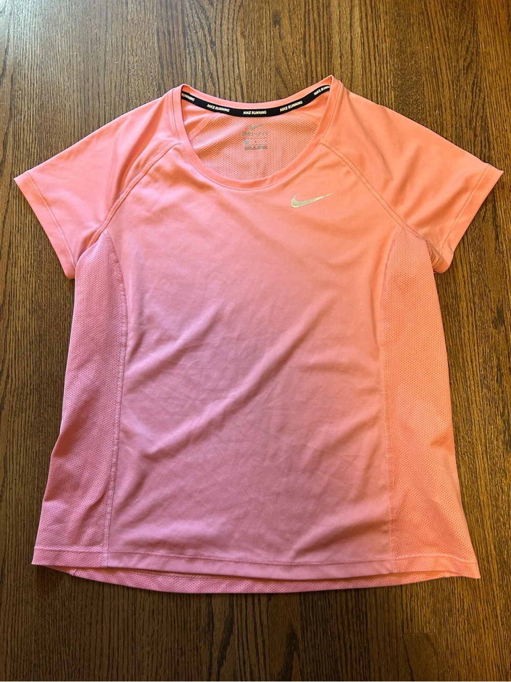 Nike Dri-FIT Running Top Women’s Large Pink Short Sleeve Athletic Workout Tee